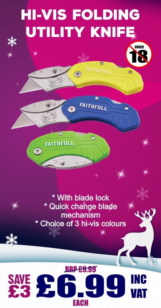 Faithfull Hi-Vis Folding Utility Knife